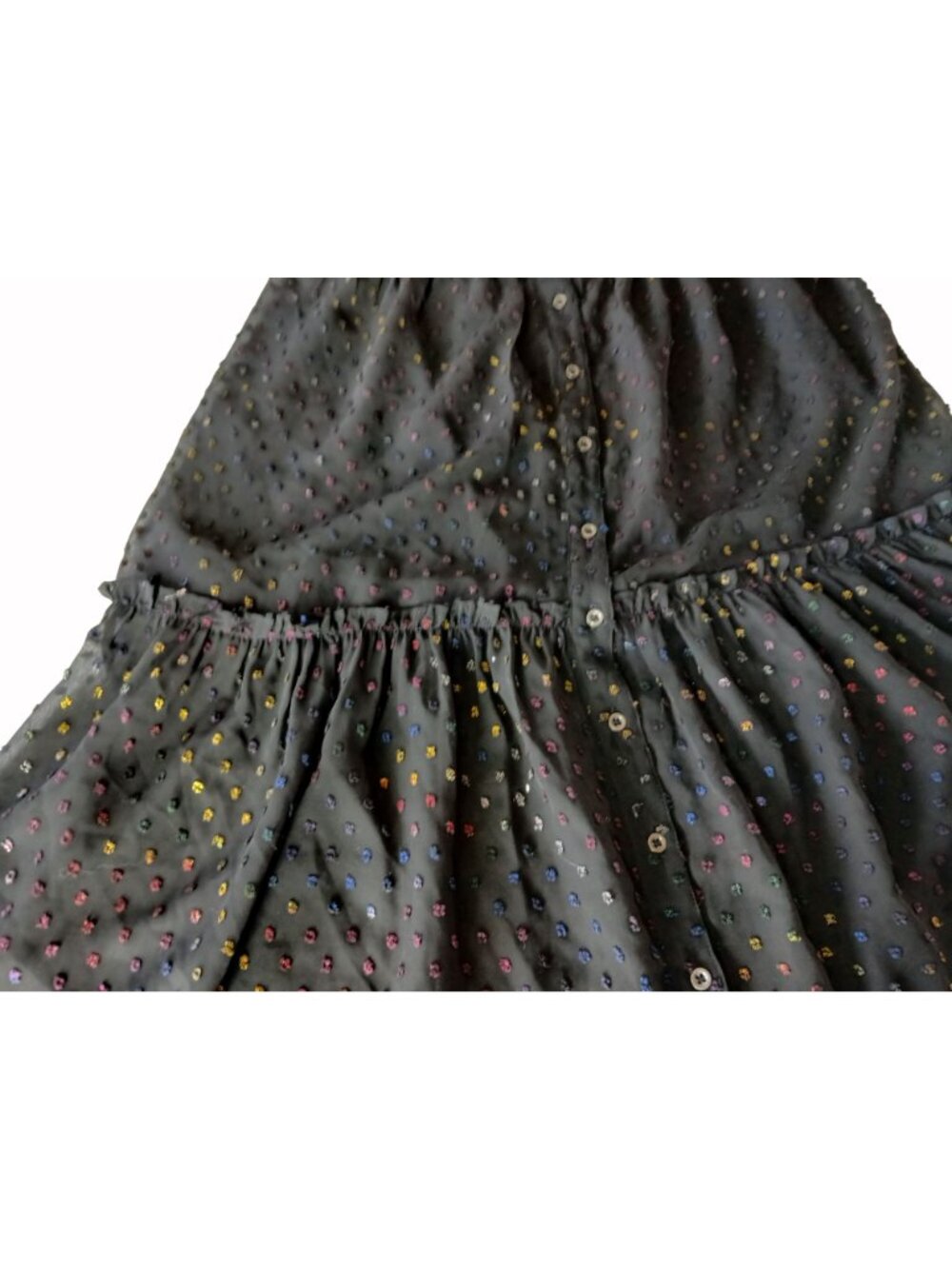 Anthropologie Sheer Audrey Tiered Midi Dress Size 14 Whimsy Goth Clip Dot New - Picture 15 of 16